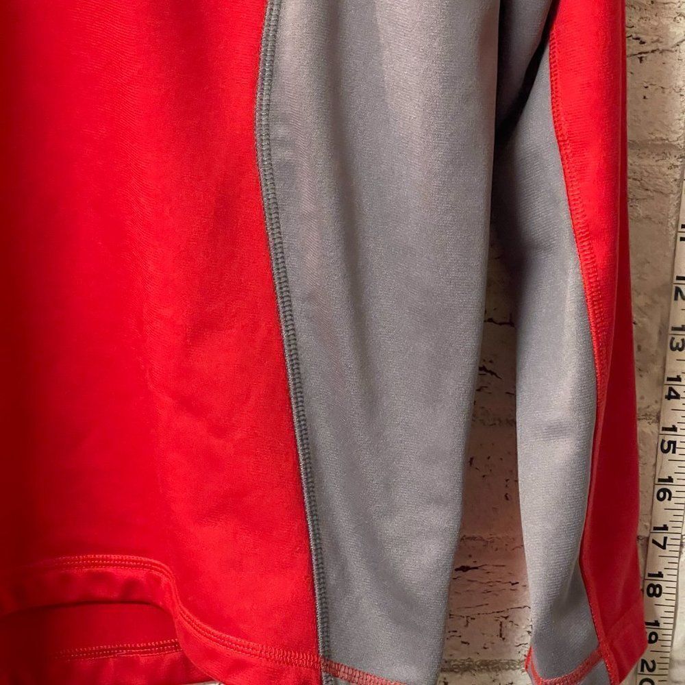 North Face Red Partial Zip Red Gray Pull Over - image 4